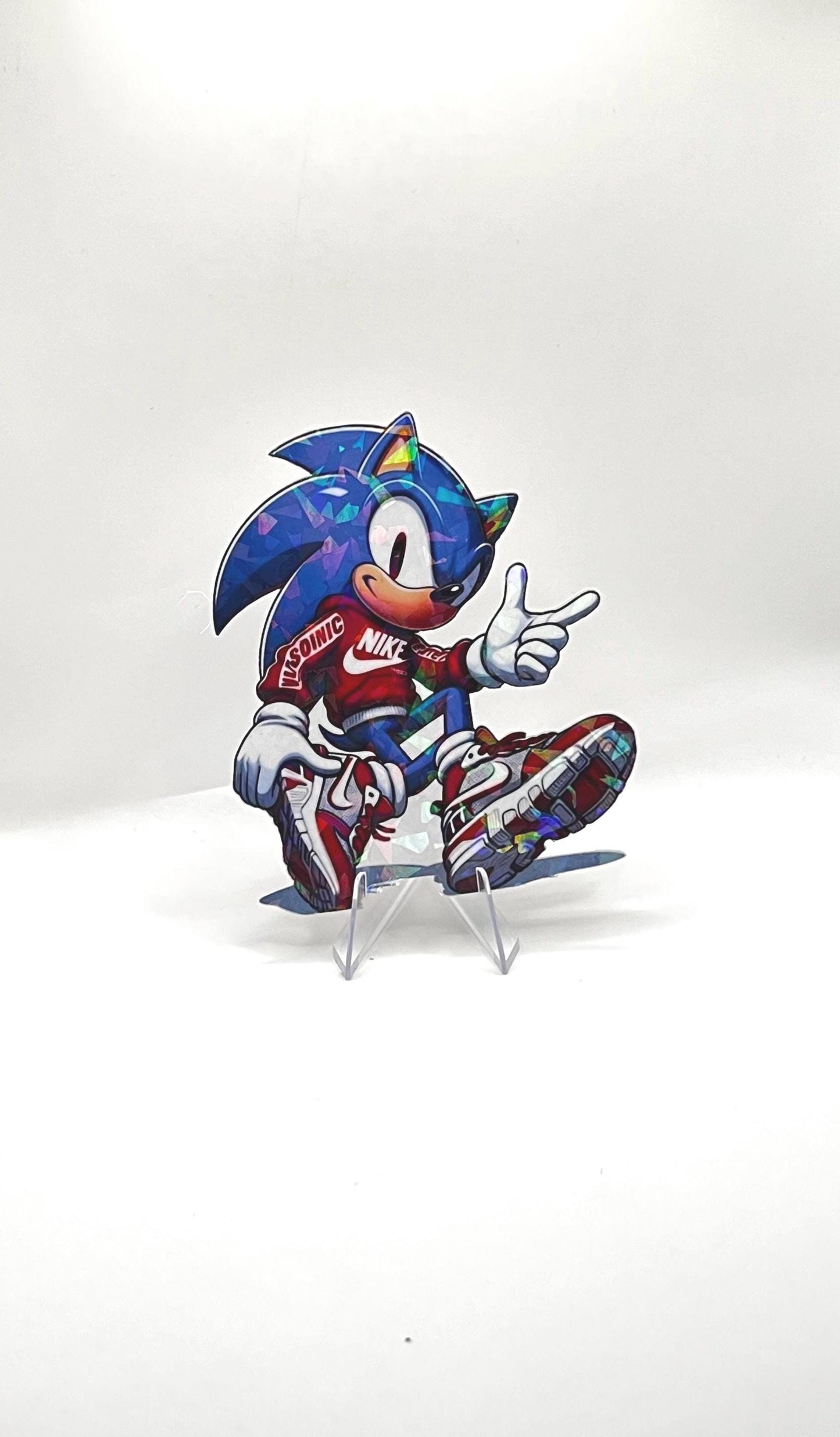 Broken Glass - Laminated Sonic W/Hoodie Sticker