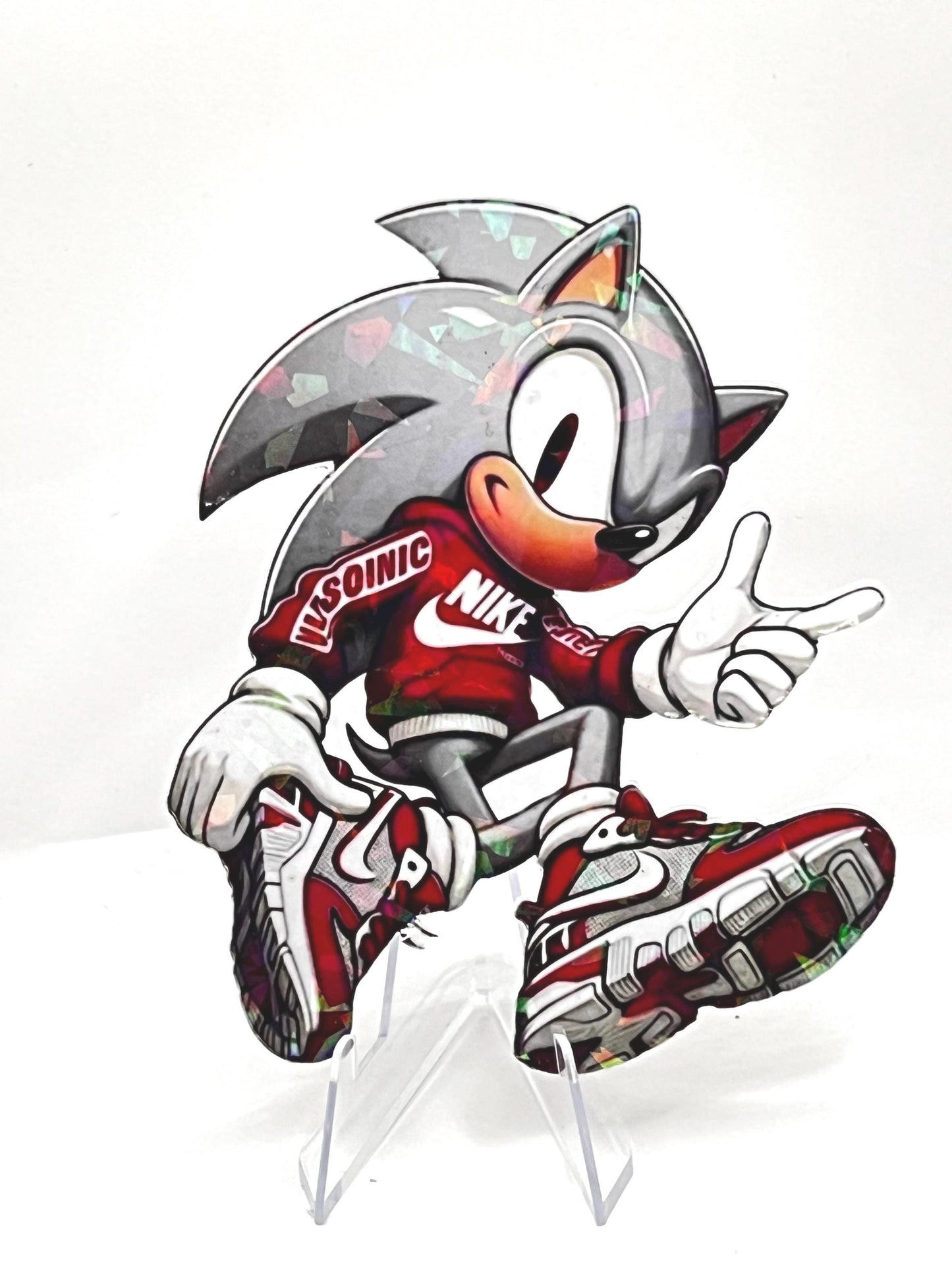 Broken Glass - Laminated Sonic W/Hoodie Sticker