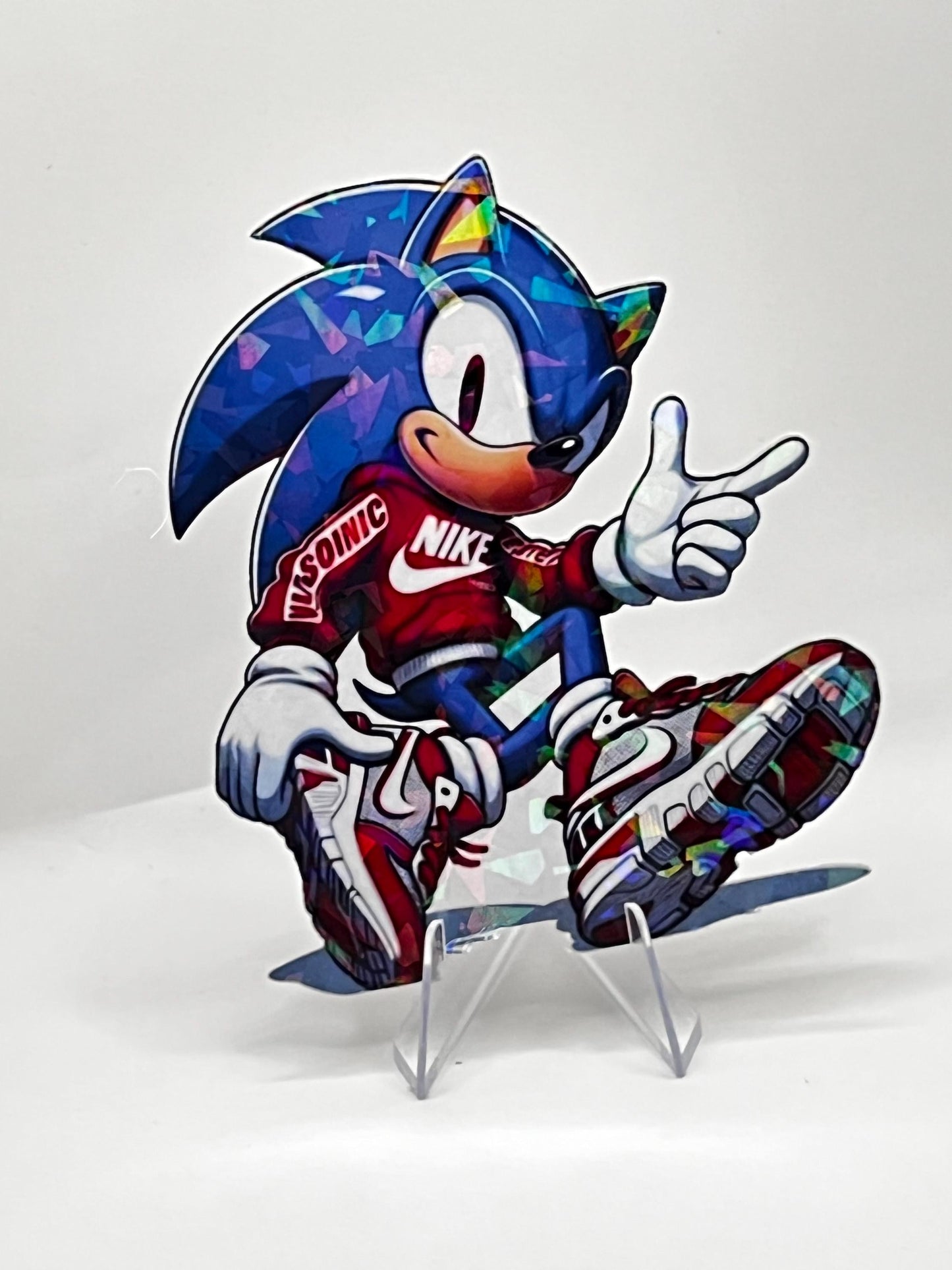 Broken Glass - Laminated Sonic W/Hoodie Sticker