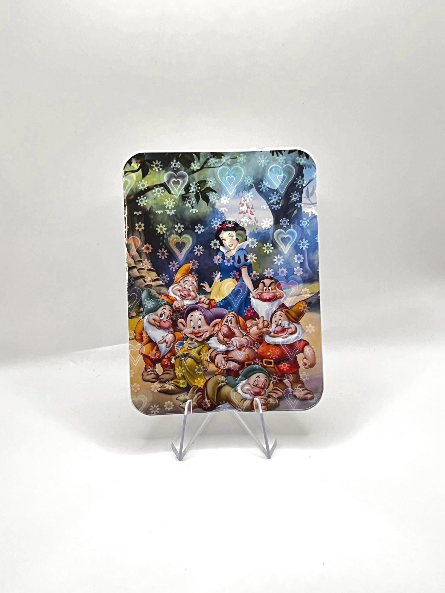 Heart-Laminated Snow White with 7 dwarfs Sticker