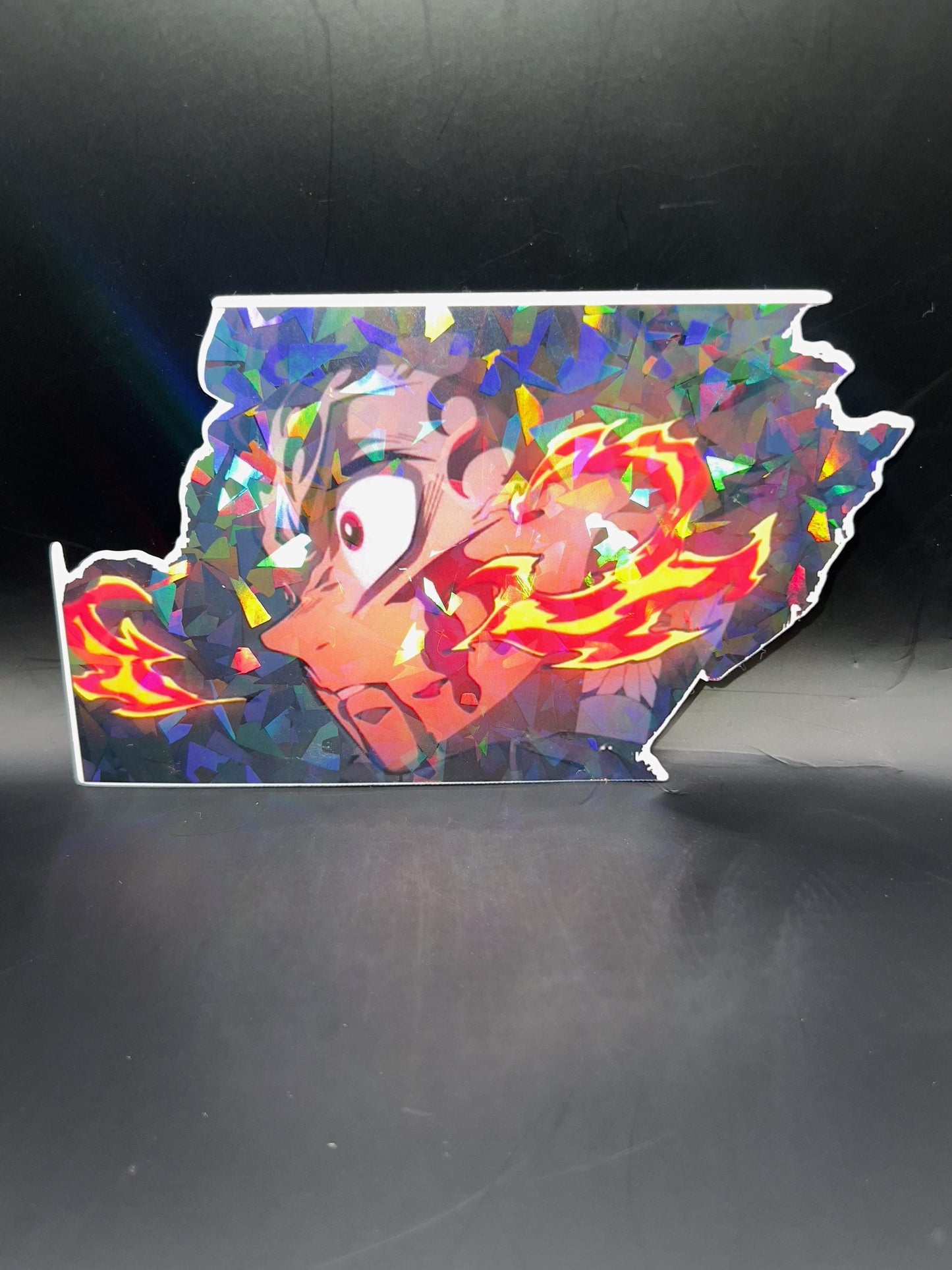 Broken Glass Laminated Demon Slayer - Tanjiro Kamado (Flame Breathing)