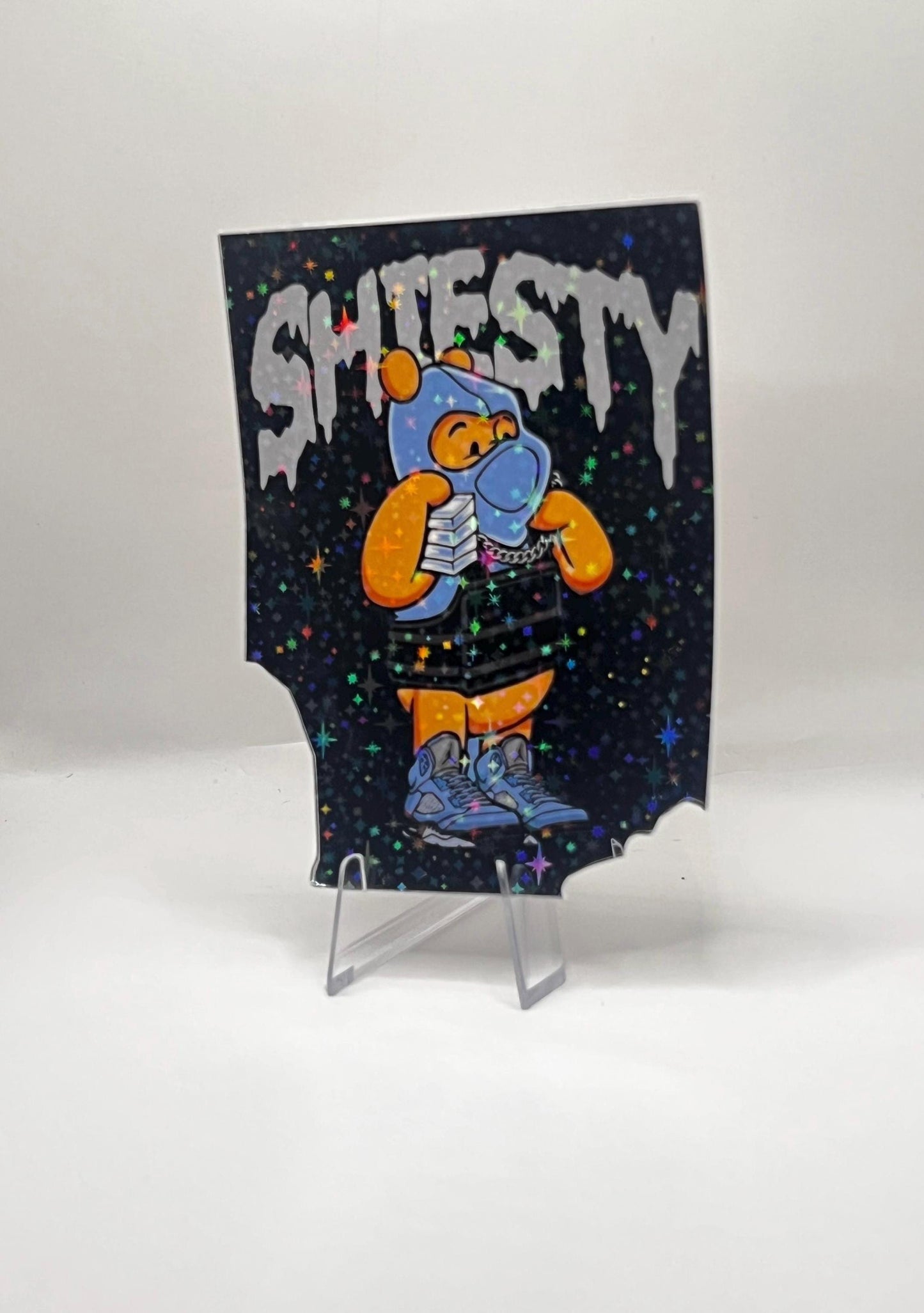 Galaxy Laminated Pooh Shiesty Sticker