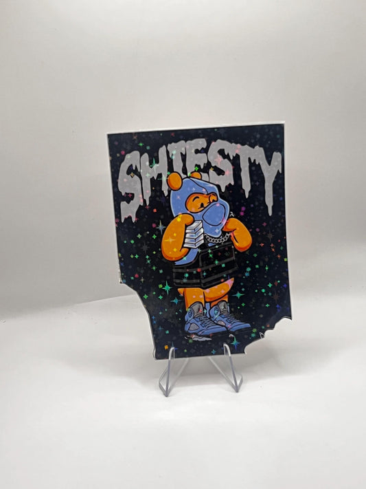 Galaxy Laminated Pooh Shiesty Sticker