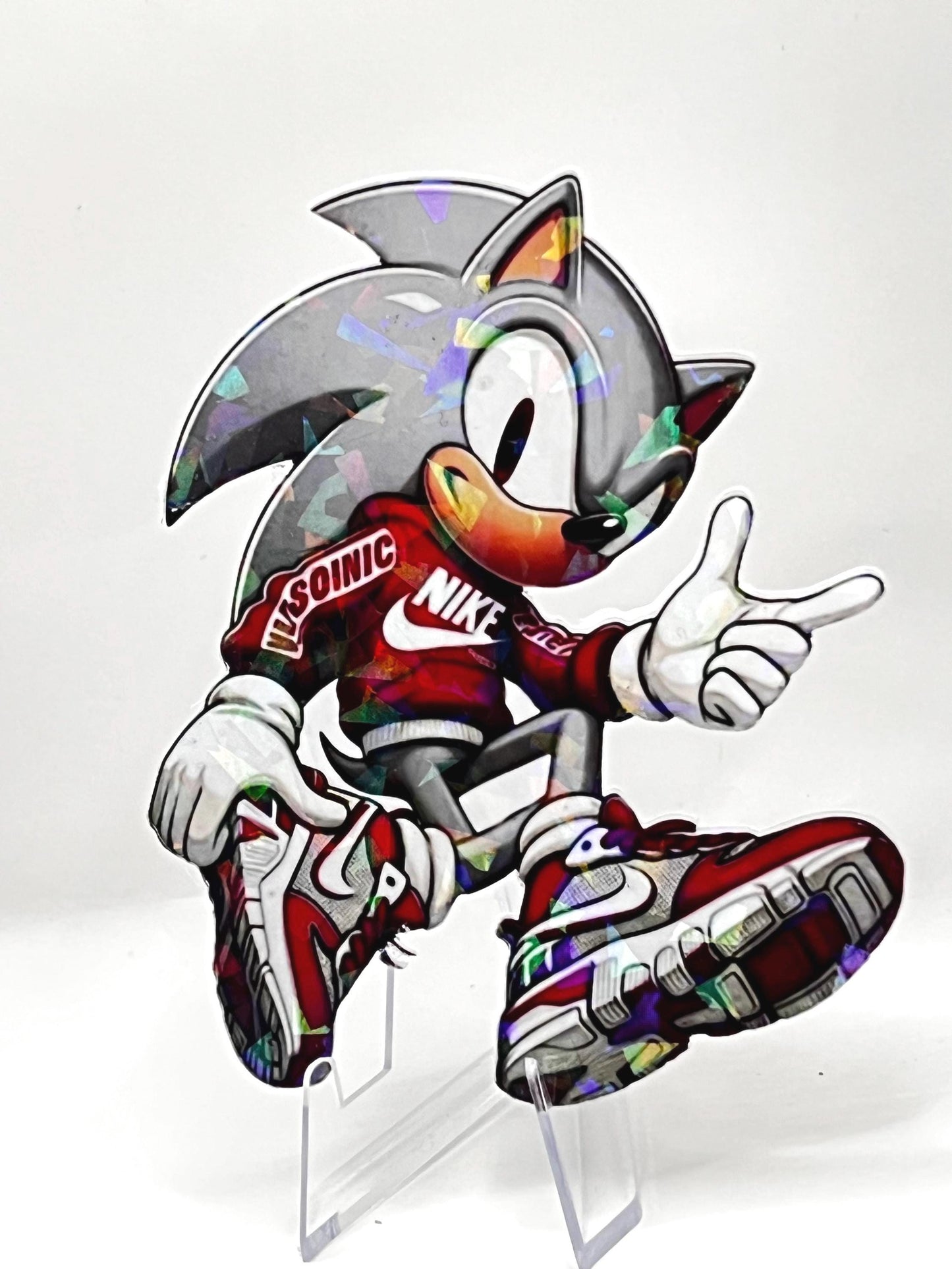 Broken Glass - Laminated Sonic W/Hoodie Sticker