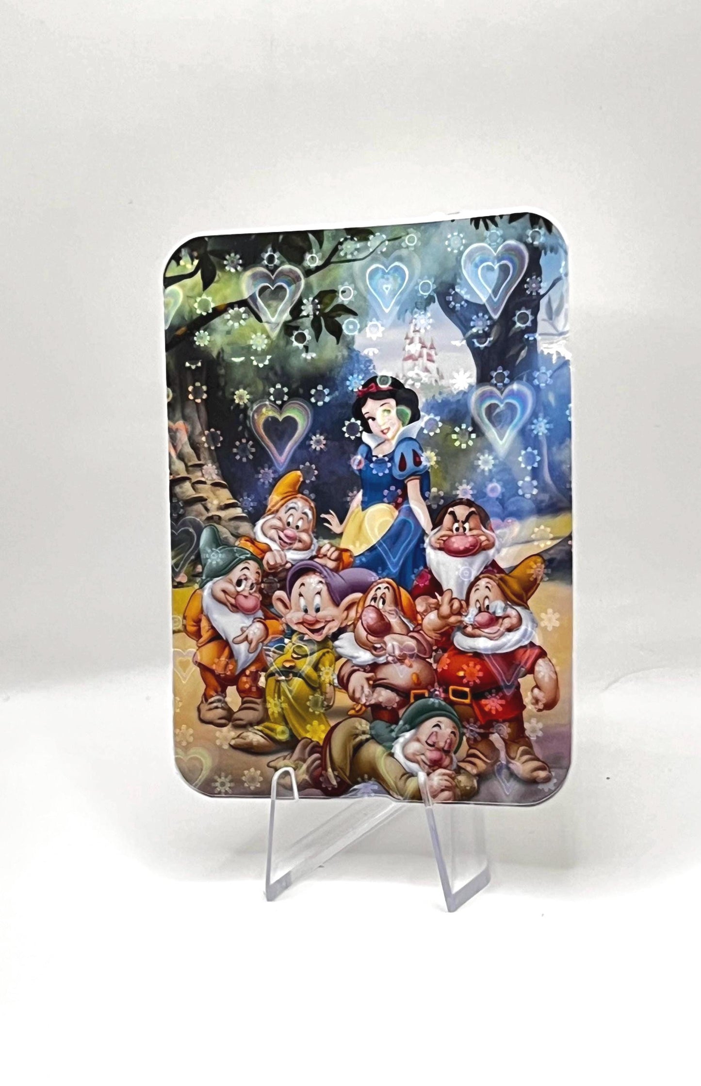 Heart-Laminated Snow White with 7 dwarfs Sticker